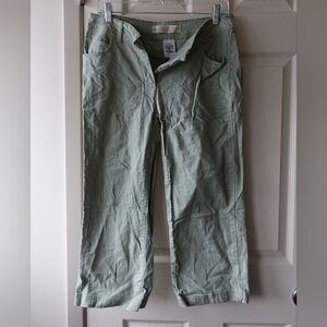 Casual Light Sage Green Cotton Pants